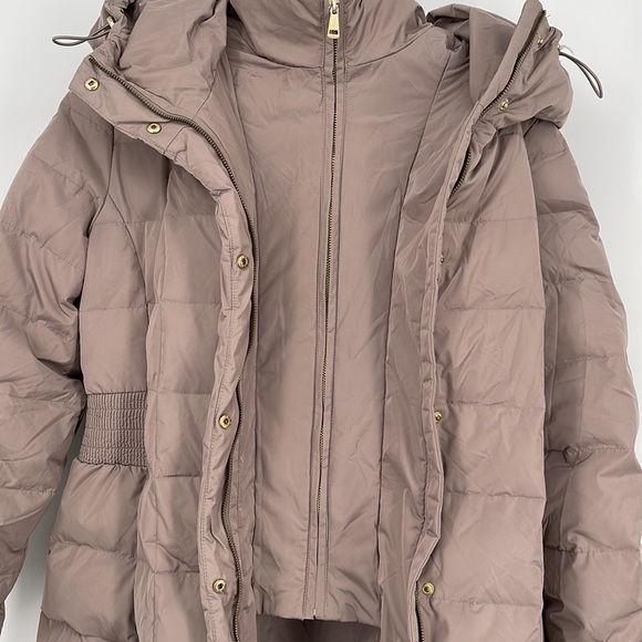 Cole Haan Women's Long Sleeve Mauve Hooded Down & Feather Jacket Size L - Picture 9 of 9